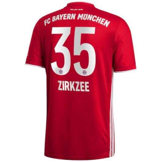 Bayern Munich Home Kit Soccer Jersey Zirkzee 35 2020/21